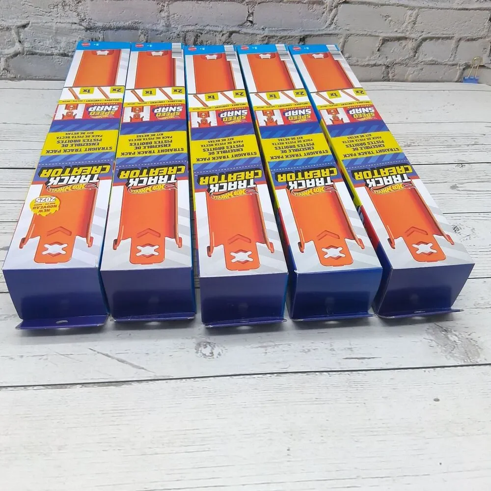 Hot Wheels Track Creator Straight Track Pack (3 Straight + 2 Adapters) Lot Of 5